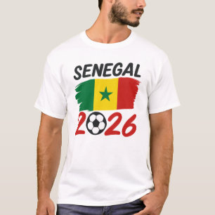 Senegal 2026 Voetbalfan Design met Ster Voetbal T-shirt