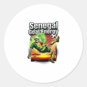 Senegal Doel Energie Skelet Aanvaller Naties Creat Ronde Sticker