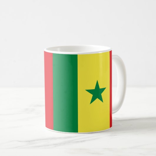 Sénégal Drapeau Céramique Café Mug (Devant droit)