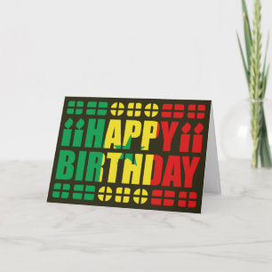 Senegal Flag Birthday Card Kaart
