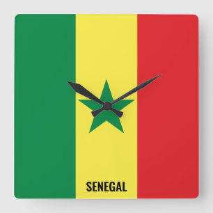 Senegal Flag Dazzling Patriotic Vierkante Klok
