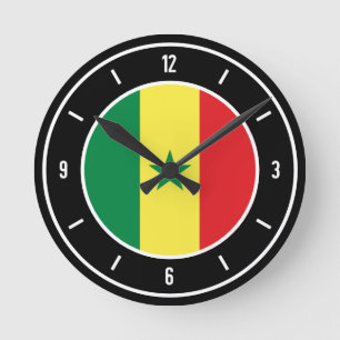 Senegal Flag Elegant Ronde Klok