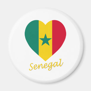Senegal Flag Heart Magneet