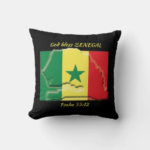 SENEGAL FLAG MAP Patriottische scripts Aangepaste  Kussen