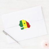 Senegal flag map ronde sticker (Envelop)
