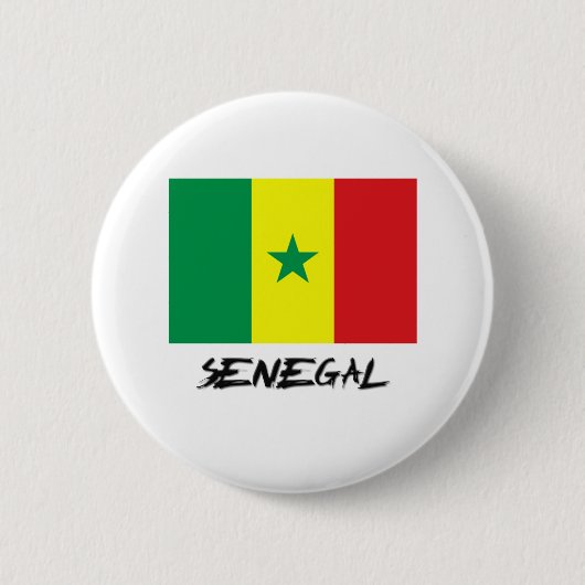 Senegal Flag Ronde Button 5,7 Cm (Voorkant)