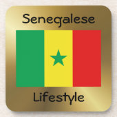 Senegal Flag+Text Onderzetter (Voorkant)