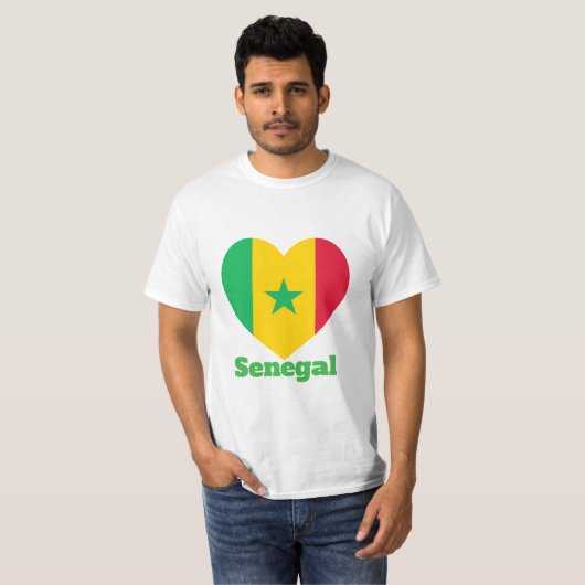 Senegal Heart Flag T-Shirt (Voorkant volledig)