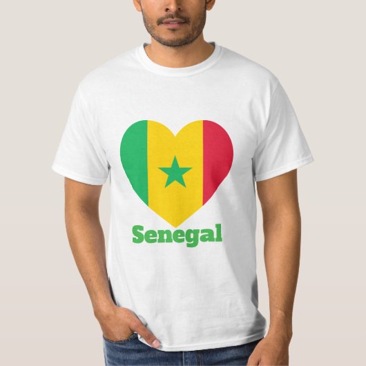 Senegal Heart Flag T-Shirt (Voorkant)