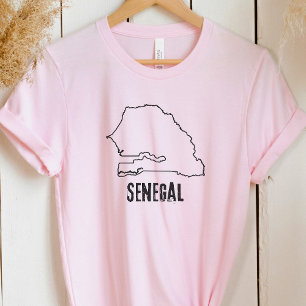 Senegal Landkaart Senegalees Grenslijn Vorm T-shirt