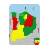 Senegal Landkaart Vlag Magneet (Verticaal)
