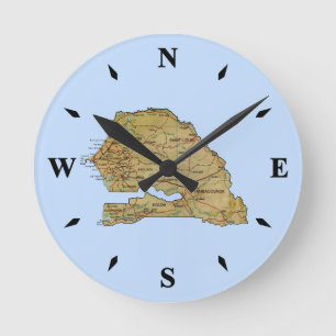 Senegal Map Clock Ronde Klok