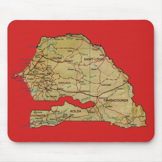 Senegal Map Mousepad Muismat (Voorkant)