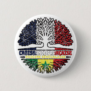 Senegal Senegalese Franse boomstammen Vlag Ronde Button 5,7 Cm