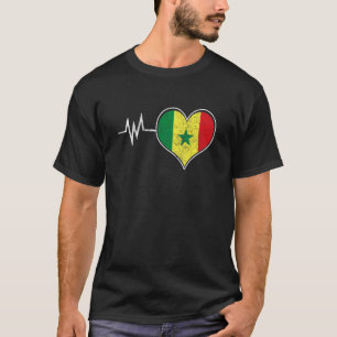 Senegal Senegalese West Afrika Proud Heart Love Fl T-shirt