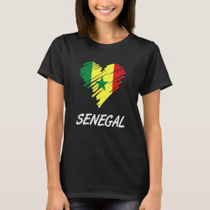Senegal Senegalese West Afrika Proud Heart Love Fl T-shirt