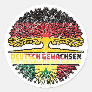 Senegal Senegalesisch Deutschland Baum Ronde Sticker
