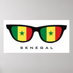 Senegal Shades aangepaste tekst en kleuren-poster Poster