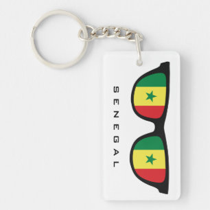 Senegal Shades aangepaste tekst en kleurenkleutel Sleutelhanger