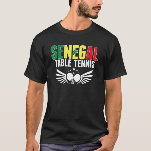 Senegal Table Tennis   Support Senegalese Ping Pon T-shirt (Voorkant)