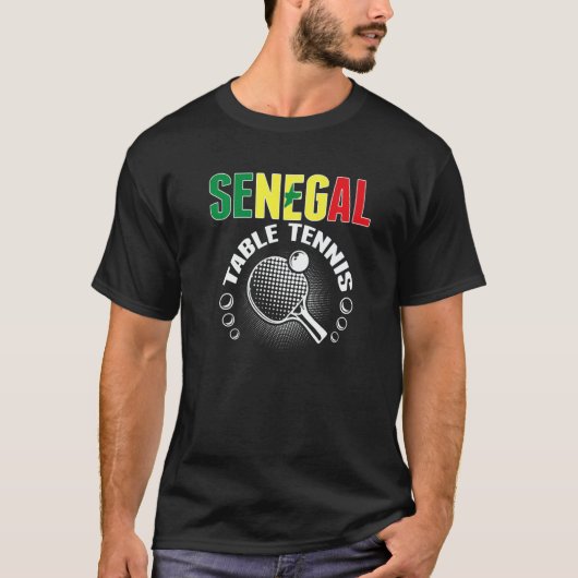 Senegal Table Tennis Support Senegalese Ping Pong T-shirt (Voorkant)