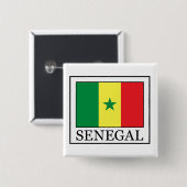 Senegal-toets Vierkante Button 5,1 Cm (Voorkant /achterkant)
