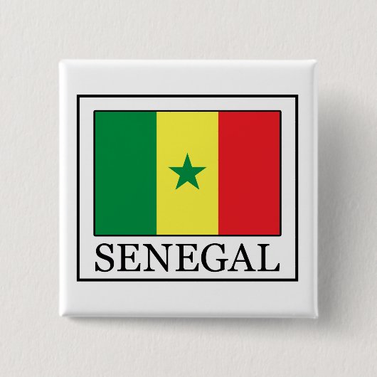 Senegal-toets Vierkante Button 5,1 Cm (Voorkant)