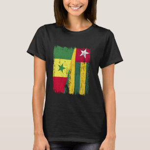 Senegal Togo Halve Vlag Senegalese Togolese Roots T-shirt