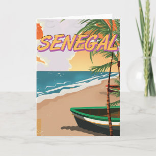 Senegal vintage strandposter feestdagen kaart