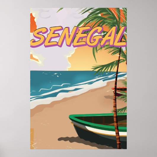 Senegal vintage strandposter. poster (Voorkant)