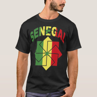 Senegal vlag die binnen een Ornament wordt geknipt T-shirt