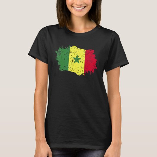 Senegal vlag Grunge Landvlag Senegal T-shirt (Voorkant)