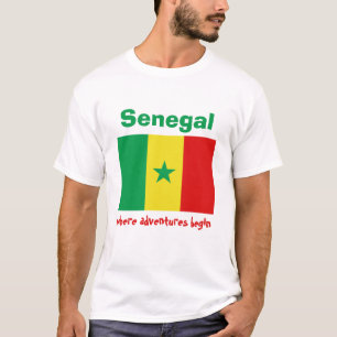 Senegal vlag + Map + Tekst T-shirt