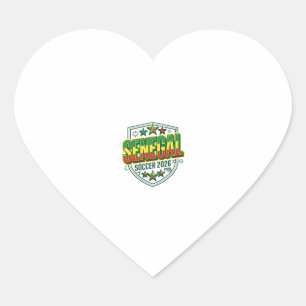 Senegal Voetbal 2026 Voetbal Vet Land Typografie Hart Sticker