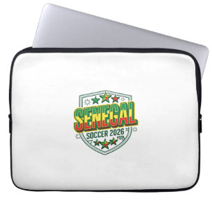 Senegal Voetbal 2026 Voetbal Vet Land Typografie Laptop Sleeve