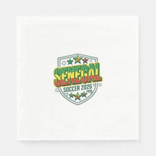 Senegal Voetbal 2026 Voetbal Vet Land Typografie Servet