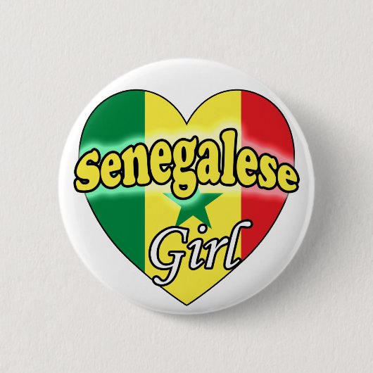 Senegalese meid ronde button 5,7 cm (Voorkant)