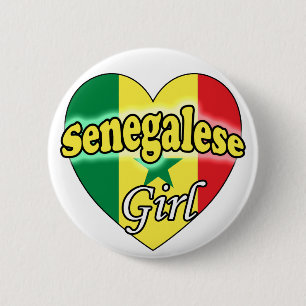 Senegalese meid ronde button 5,7 cm