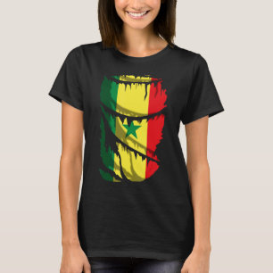 Senegalese vlag - Gebroken of scheurstructuureffec T-shirt