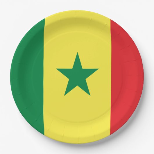 Senegalese vlag papieren bordje (Voorkant)