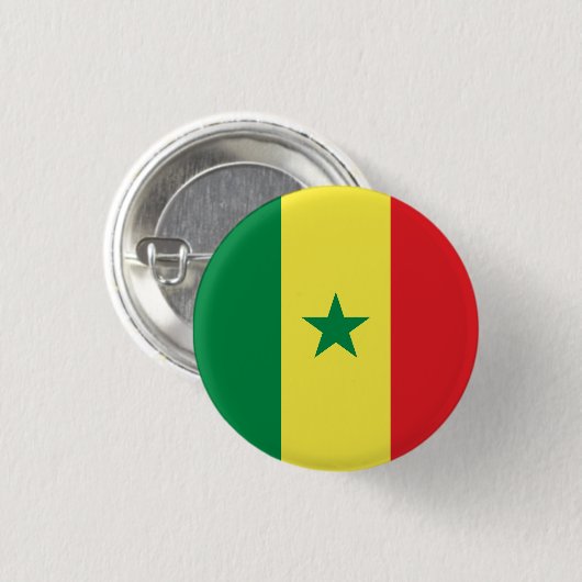 Senegalese vlag ronde button 3,2 cm (Voorkant /achterkant)