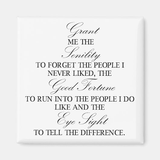 Seniliteit gebed vierkante magneet (Voorkant)