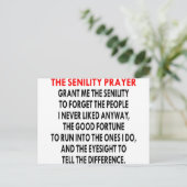 Senility Prayer Briefkaart (Staand voorkant)
