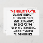 Senility Prayer Briefkaart (Voorkant / Achterkant)