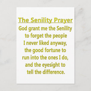 Senility Prayer Briefkaart