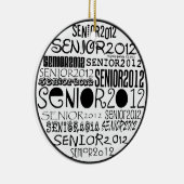 Senior 2012 (zwart) Rearview Mirror-versiering Keramisch Ornament (Rechts)