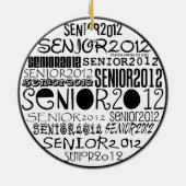Senior 2012 (zwart) Rearview Mirror-versiering Keramisch Ornament (Achterkant)