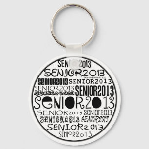 Senior 2013 Round Sleutelhanger (zwart)