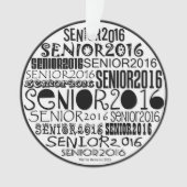 Senior 2016 Round - Rearview Mirror-versiering Ornament (voorkant)