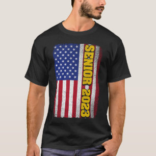 Senior 2023 Amerikaanse vlag Afstuderen Gift T-shirt